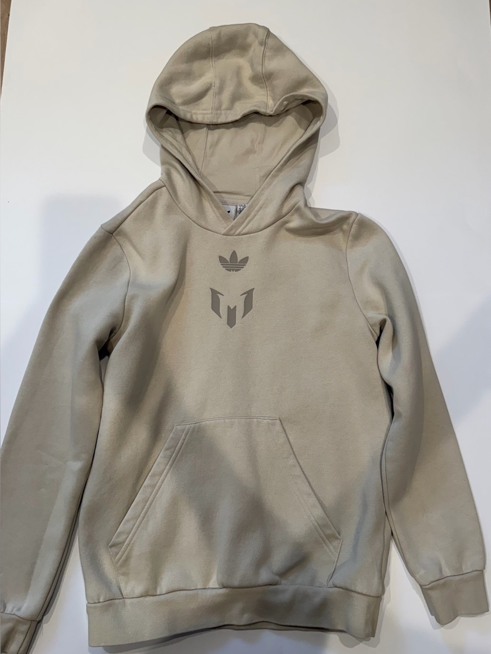 adidas Beige/Tan Kids Hoodie with Logo of Messi Lionel